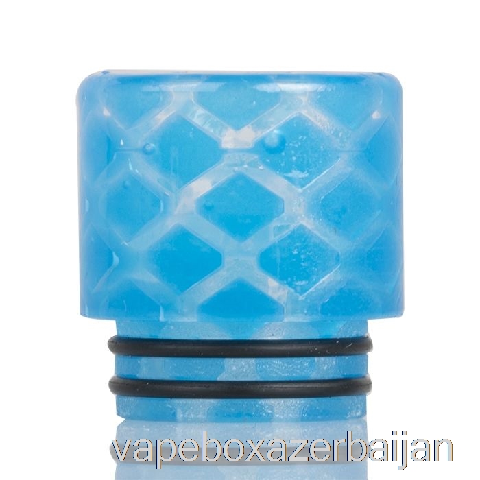 E-Juice Vape 810 Clear Snakeskin Resin Drip Tip Light Blue